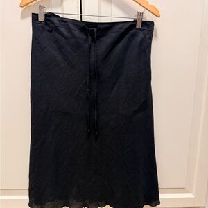 KS Selection Black Midi Skirt with Waist Tie